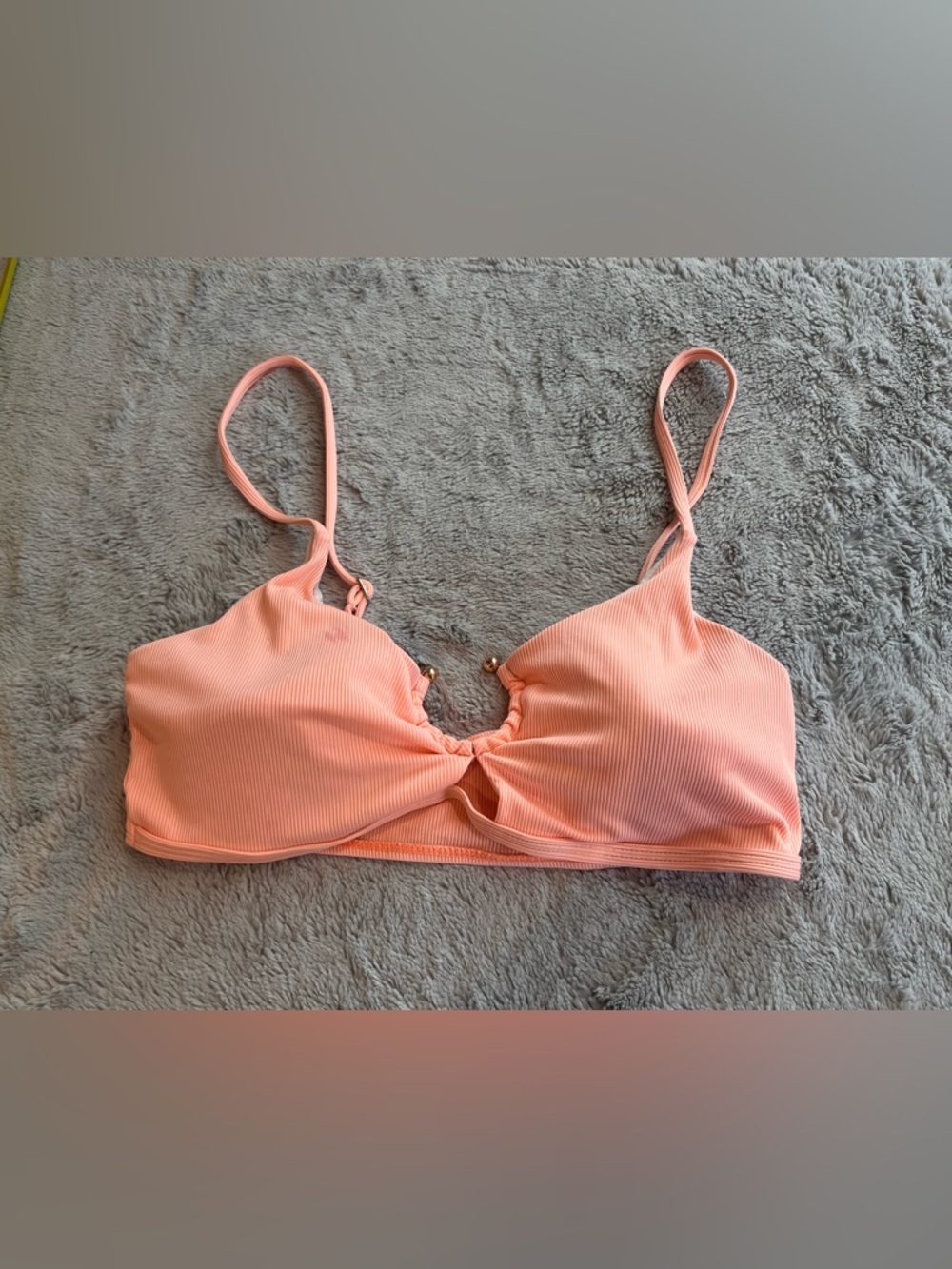 Peach Ribbed Bikini Set